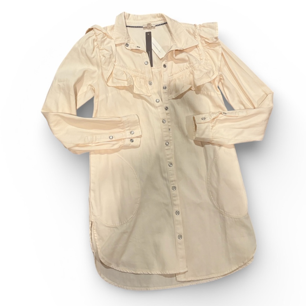 Pilcro Cream Long Sleeve Shirt